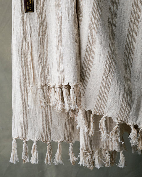 Handmade sustainable linen hamam towel