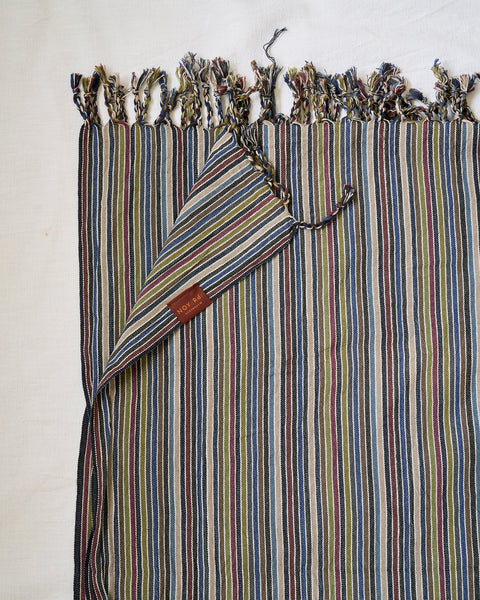 Dark Striped Linen Hamam