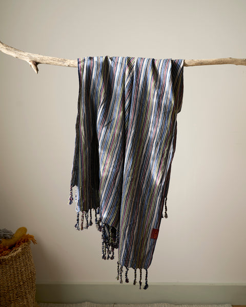 Dark Striped Linen Hamam