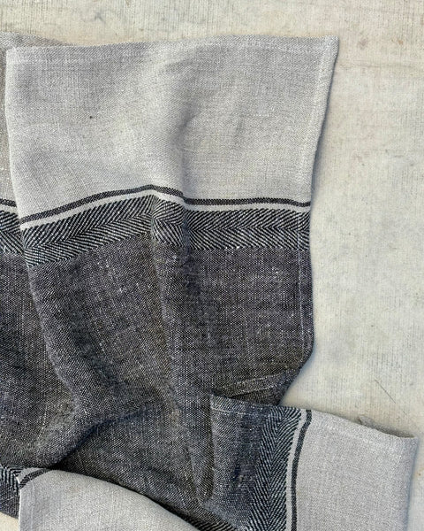 The Linen Kitchen towel-Block and Stripe