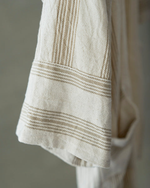 A beautiful delicate striped robe- handwoven linen