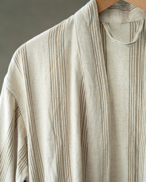A beautiful delicate striped robe- handwoven linen
