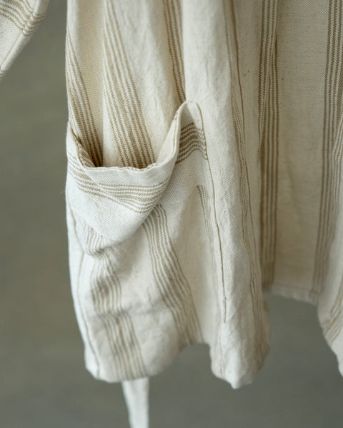 A beautiful delicate striped robe- handwoven linen
