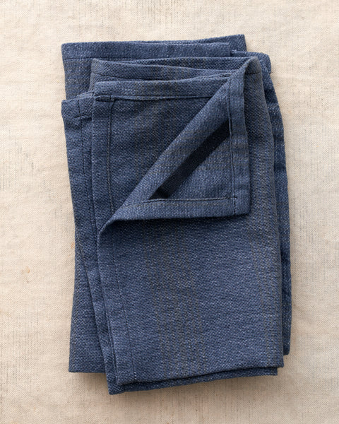 Hand made sturdy blue linen kitchen towel