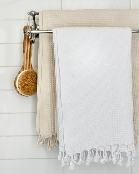 Organic waffled towel